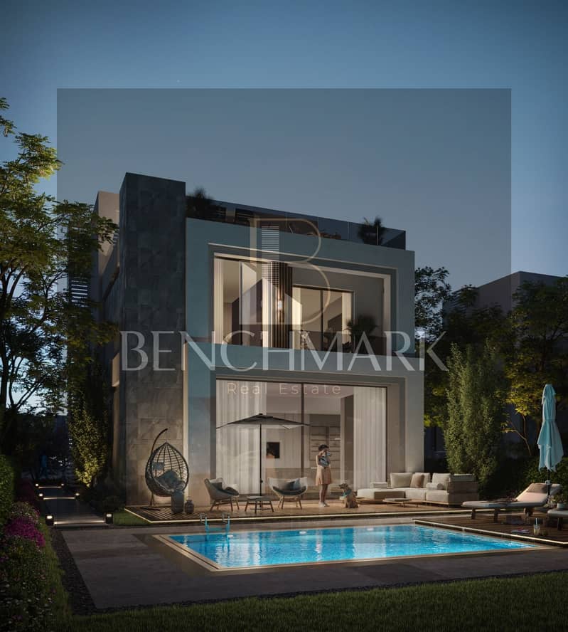 Villa Garden for sale 245 m La Vista Patio Town Compound, New Cairo, Fifth Settlement, Golden Square, next to the American University, in installments 12