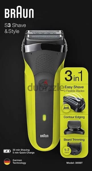 Braun Shaver 300BT Green Series. استعمال مرة واحدة للتجربة