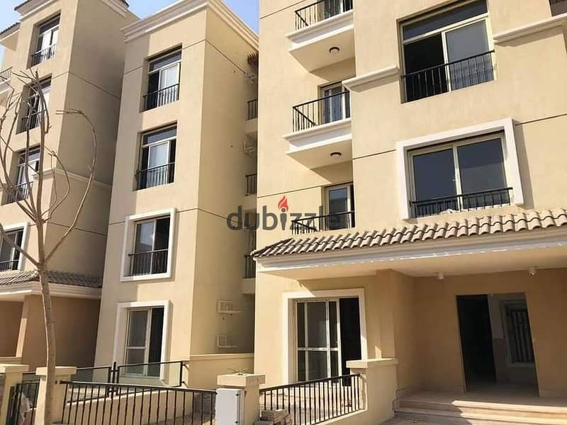 Ground duplex with garden for sale in Sarai, 5 m from the Middle Ring Road and Palm Hills Compound 5