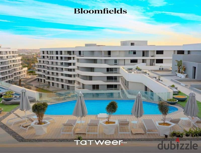 Apartment for sale 153 m2, fully finished, 5% down payment and installments over 10 years, delivery 2025, Mostakbal City, Bloomfields Compound 18