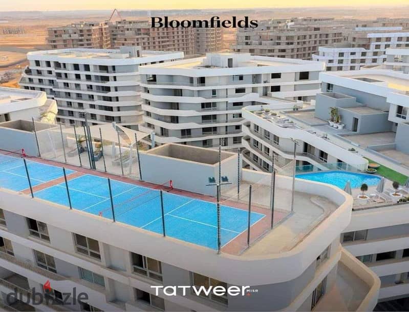 Apartment for sale 153 m2, fully finished, 5% down payment and installments over 10 years, delivery 2025, Mostakbal City, Bloomfields Compound 22