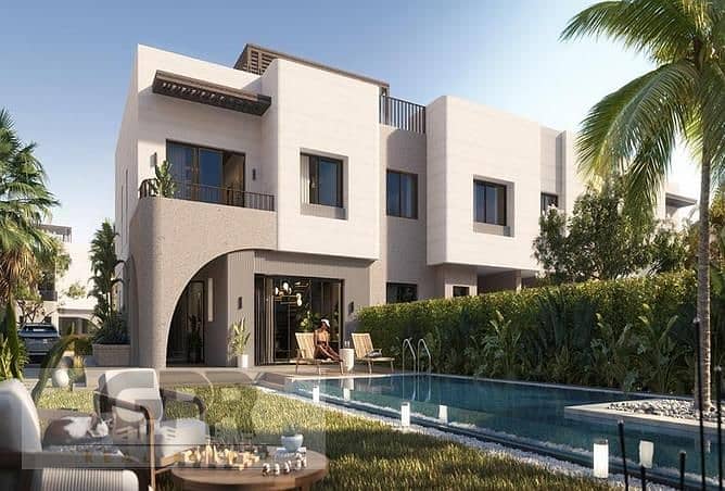 Finished Twin Villa for sale in 6 october O West by Orascom 410m with installments  او ويست اوراسكوم اكتوبر 19