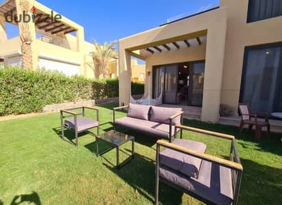 Apartment 120m+285m garden on the lagoon Fully finished for sale in El Gouna