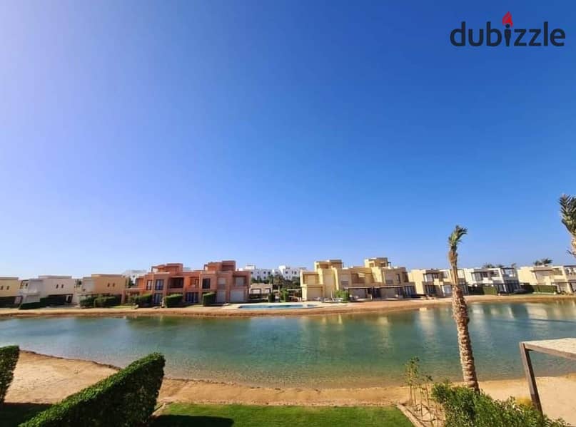 Apartment 120m+285m garden on the lagoon Fully finished for sale in El Gouna 2