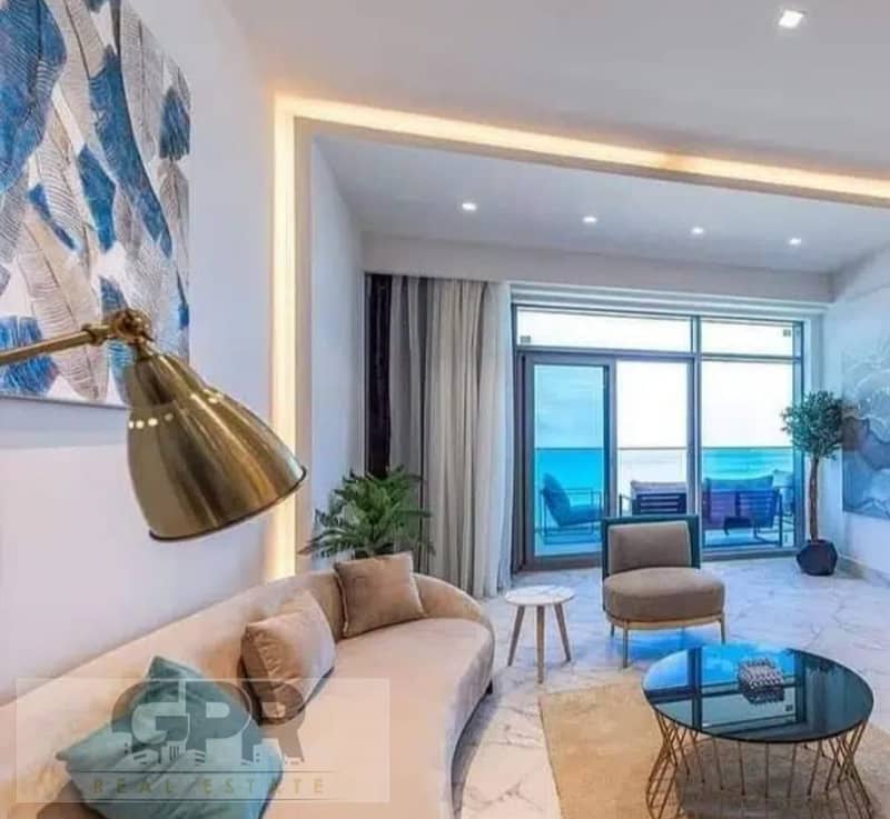 فيلا على البحر متشطبة للبيع فى مزارين العلمين الساحل الشمالي Villa on sea for sale in Mazarine , El Alamein , North Coast 9