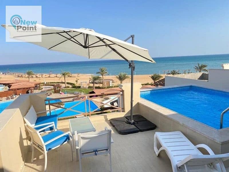 First row on the sea, own a 220 m duplex in Blue Blue Village, Ain Sokhna 0