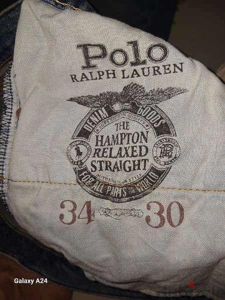 بنطلون جينز  أصلى POLO RALPH LAUREN w34 ، L 30, (مستعمل) صناعة مصرية 2