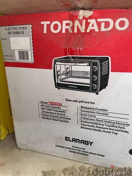 Tornado Oven With grill and Fan Brand New 1800 watt 2