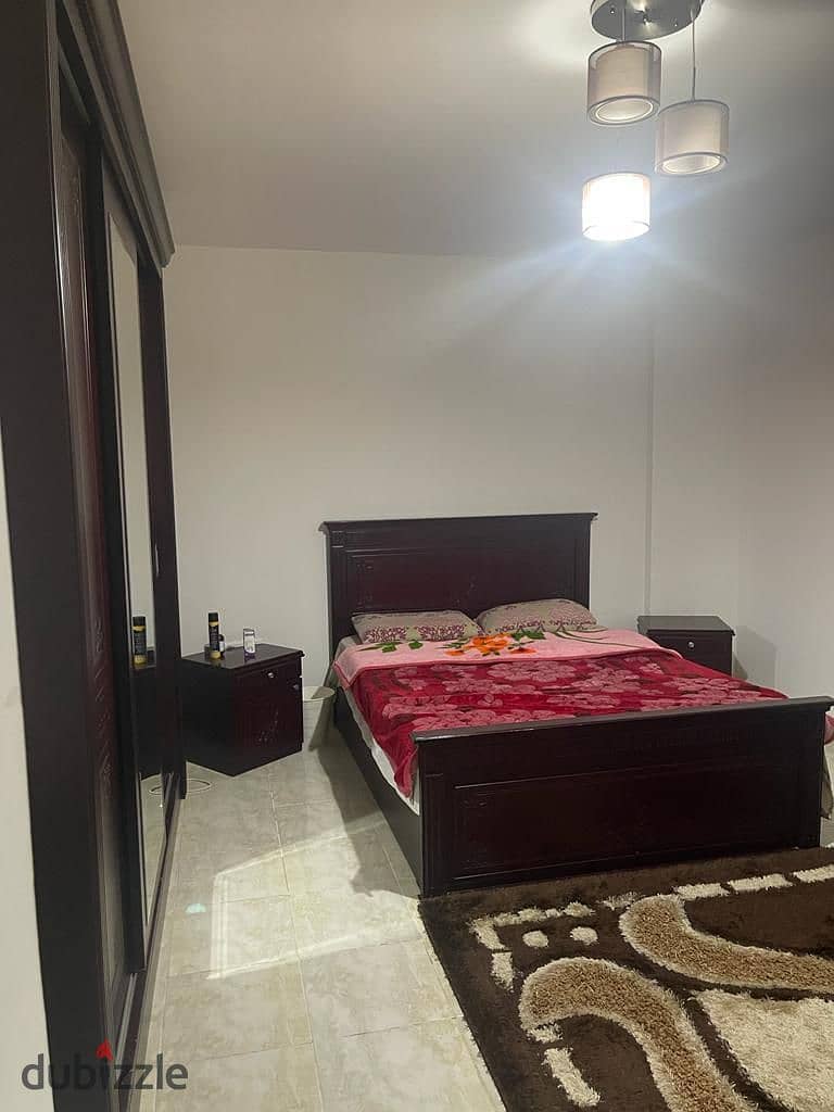 A furnished apartment is available for rent, ground floor, in Al-Rehab City 2 4