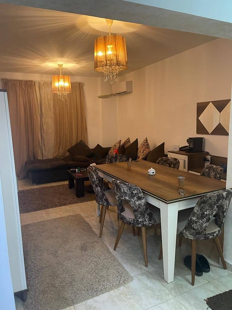 A furnished apartment is available for rent, ground floor, in Al-Rehab City 2 11