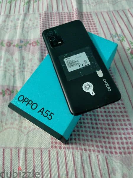 oppo  a55  128/4+4 بلزقة الضهر مفهوش خربوش السعر نهائي 0