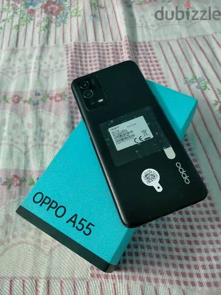 oppo  a55  128/4+4 بلزقة الضهر مفهوش خربوش السعر نهائي 6