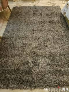 Grey shag oriental weaver carpet 0