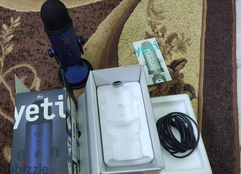 مايك بلو يتي الأصلي التقيل بحالة الزيرو استعمال اسابيع mic blue yeti 2