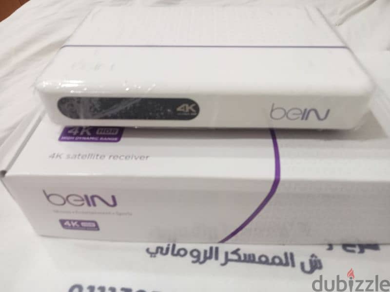 ريسيفر BEIN 4k جديد بقاله شهر بالظبط ، باشتراك سنوى عدا عليه شهر بس. 0