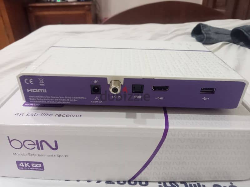 ريسيفر BEIN 4k جديد بقاله شهر بالظبط ، باشتراك سنوى عدا عليه شهر بس. 1