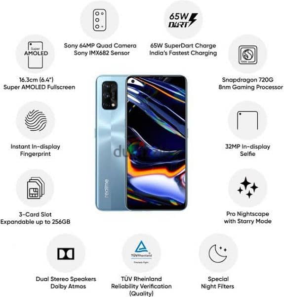 Realme 7 pro للبيع بحالة جيدة بالكرتونه 3