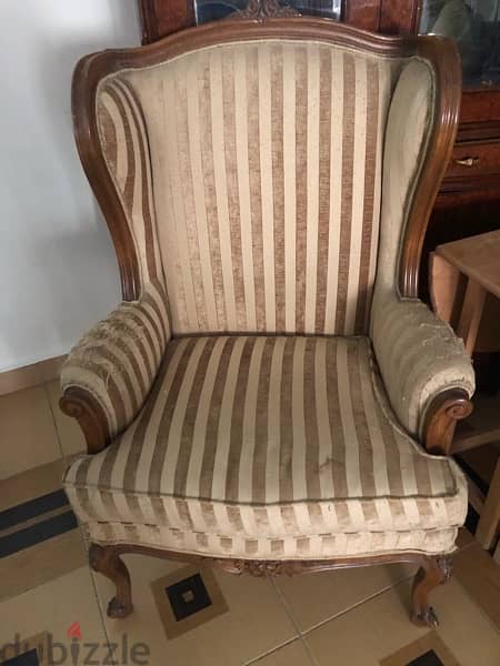 كرسي خشب زان  arm chair 1