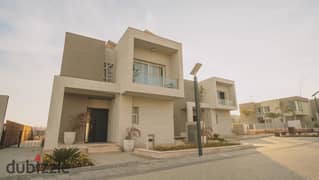 Townhouse corner for sale in Badya Palm Hills October compound, distinctive location in October, Al-Wahat Road