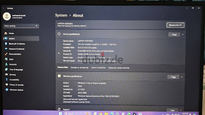 ASUS TUF F15 FX507ZE-HN080W 4