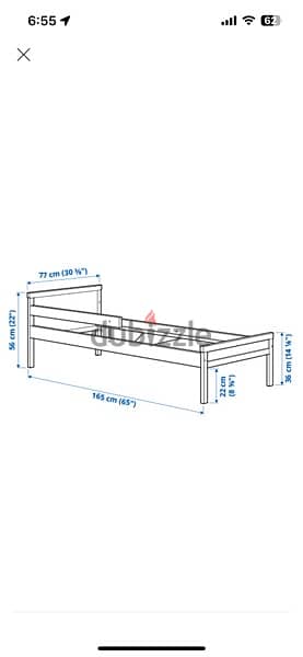 سرير مقاس 77 * 165 من ايكيا موديل سنيجلر +  مرتبه سوست 6000  بدل 10500 6