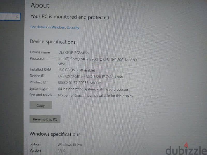 جهاز Dell 7520 إنتل كور i7 -7820HQ استيراد اروبي 6