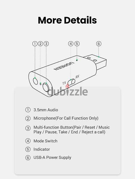 UGREEN Bluetooth Audio Receiver & Transmitter 10