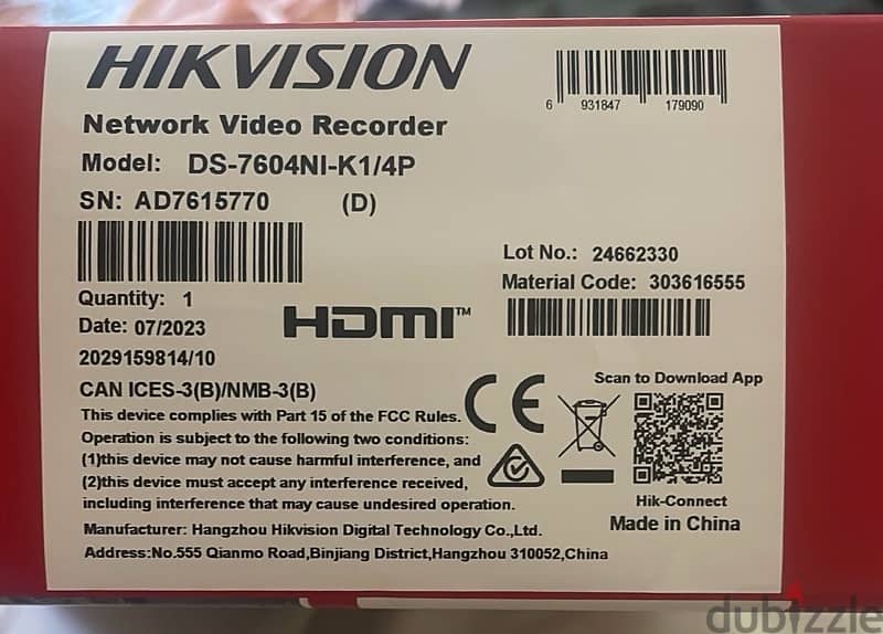 HIK VISION Ds-7604ni-k1 1