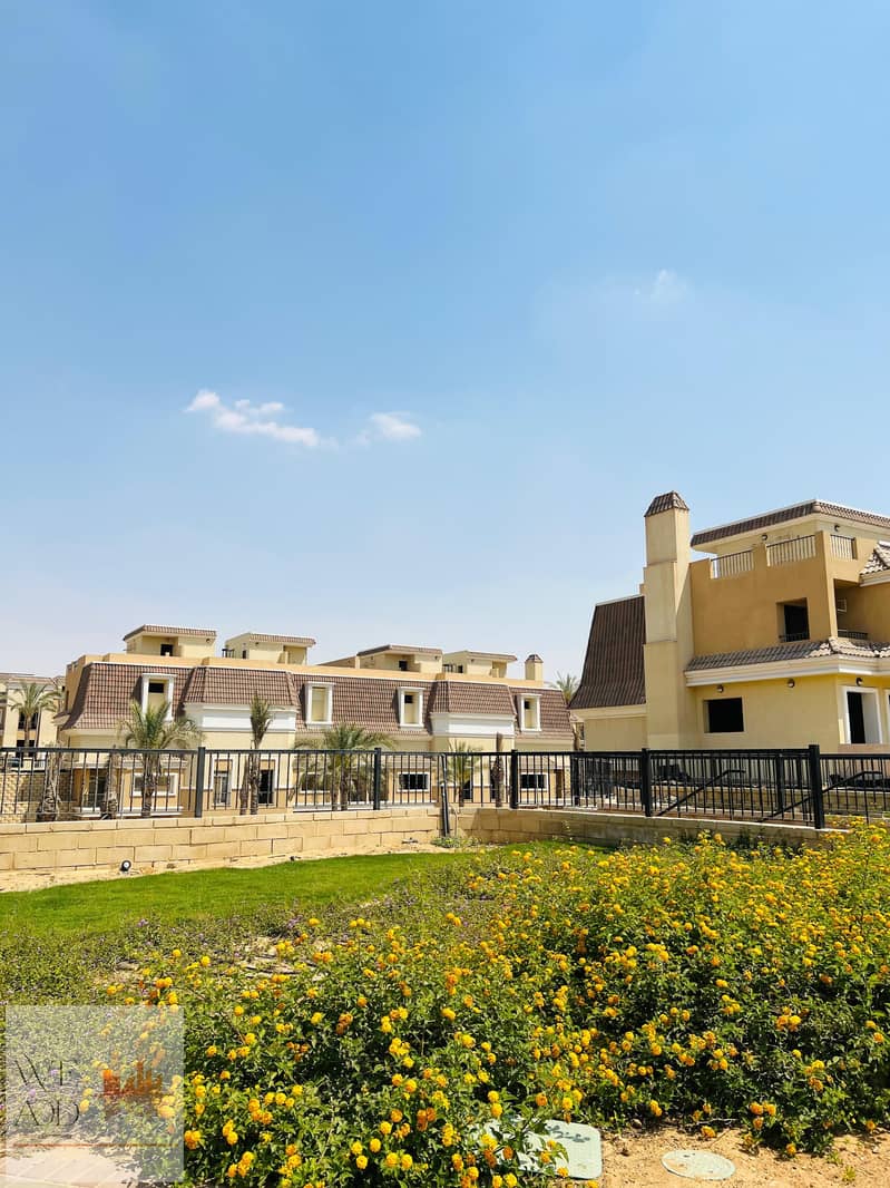 With a 5% down payment, book your villa now in Sarai Compound, a stand alone villa with an area of ​​198 square meters, overlooking the lake and lands 3