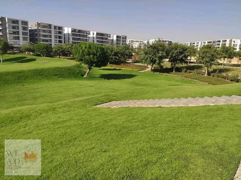 Independent villa for sale 160m in Taj City compound, Origami Golf phase, at a special price and 10% down payment over 6 months, landscape view and la 16