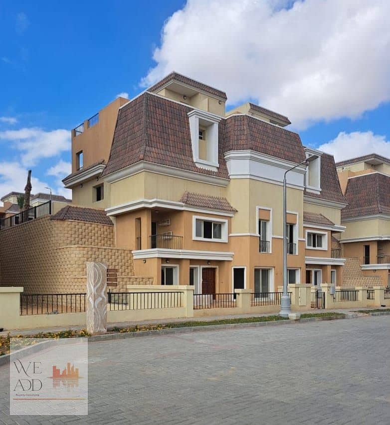 The last units of the villa in Sarai Compound, the most distinguished residential compound in New Cairo, wall by wall, Madinaty, with a 10% down payme 10