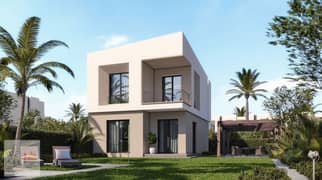 Stand Alone villa for sale, 160 m, consisting of ground floor + first floor, in Taj City Compound, a very distinctive division in front of Cairo Inter