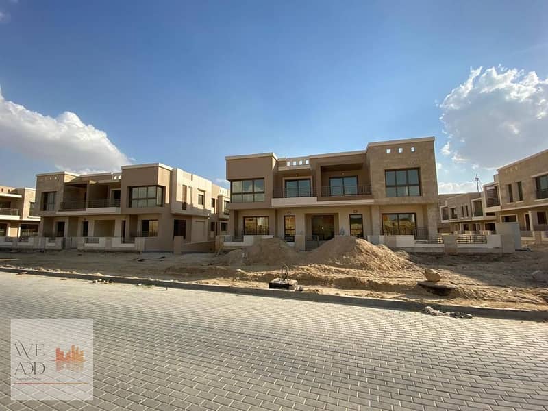 Stand Alone villa for sale, 160 m, consisting of ground floor + first floor, in Taj City Compound, a very distinctive division in front of Cairo Inter 20