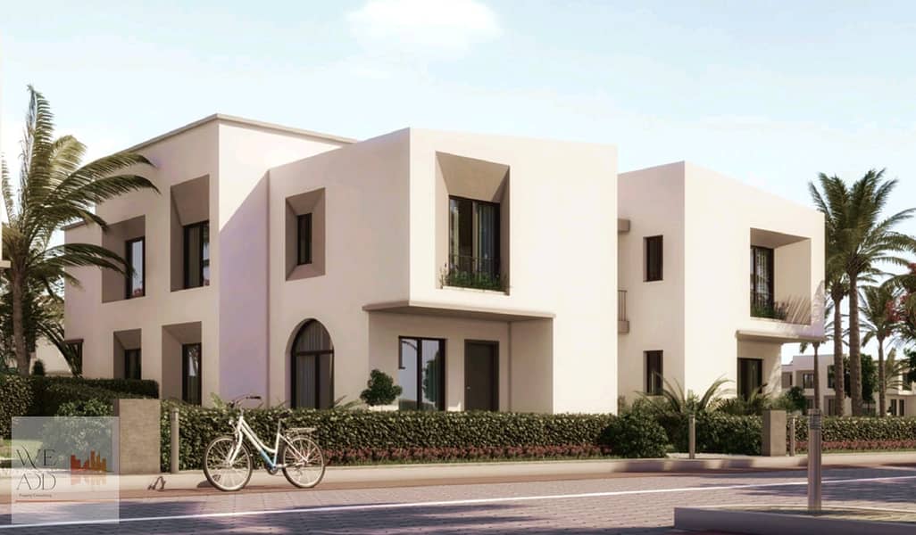 Quattro Villa 143m with a 108m garden at a duplex price for sale in Taj City Compound in front of Cairo Airport, the closest phase to Suez Road, with 23