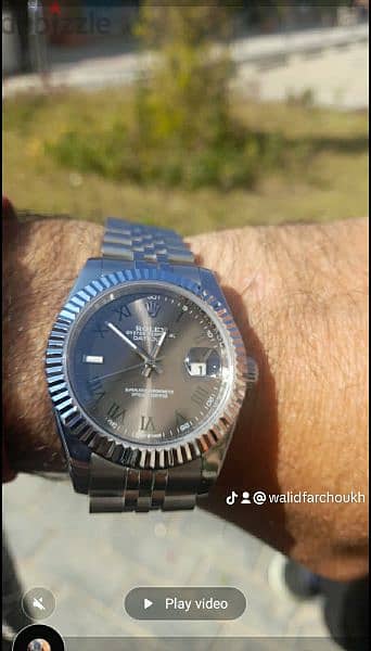 Rolex date just silver used vg condition 5