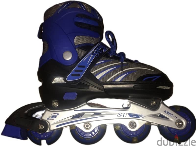 Skating shoes double calf single row blue size:39-42 eu 2