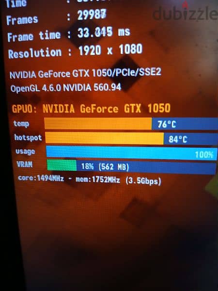 GTX 1050 3GB GIGABYTE OC 4