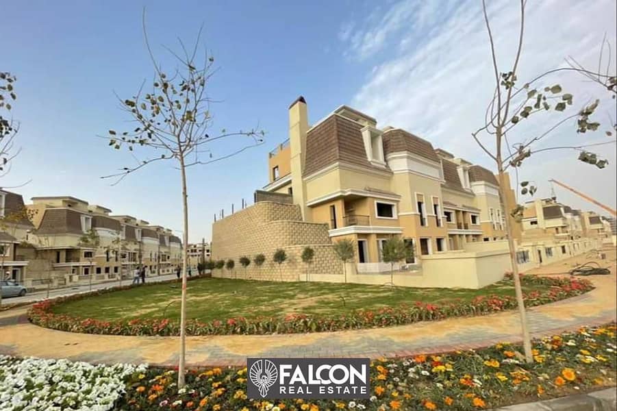 Lowest price villa for sale ((ready for viewing)) 3 floors, prime location on Suez Road in Sarai New Cairo 5