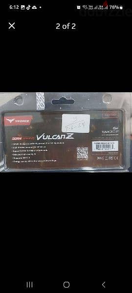 Ram DDR4 GAMING VULCANZ  8g. b 3200 Team T-Force 1