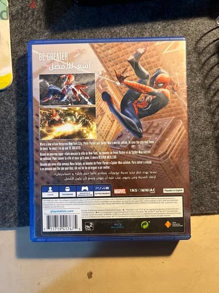 Marvel spiderman PS4 game same as new 1