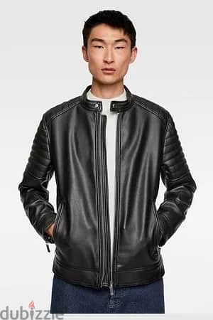 Zara leather jacket size (large) fits medium 0