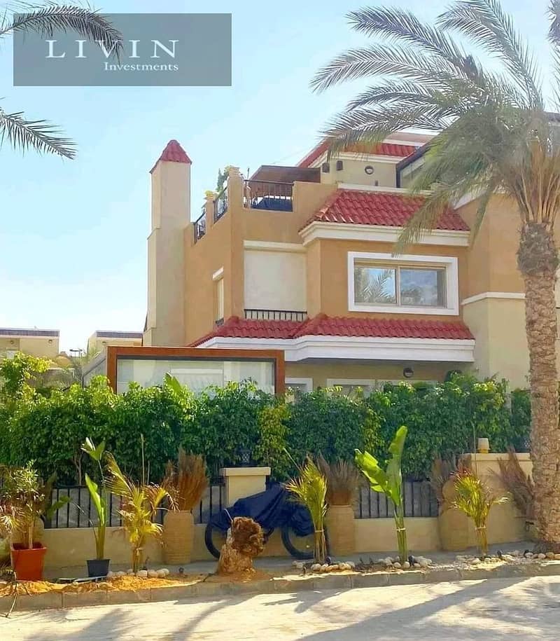 standalone villa for sale, 206 m, next to Madinaty, in Sarai Compound, at the entrance to Mostakbal City,double view,in installments 16