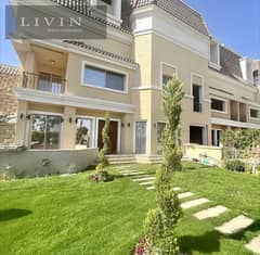 Villa for sale, 212 meters, next to Madinaty, in Sarai Compound, at the entrance to Mostakbal City, corner with a large garden, in installments