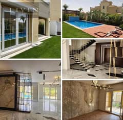 liveable compound - Old Prices - Townhouse villa for sale in sarai new cairo compound, (5bedrooms master) lagoons view , 8 years installments