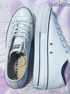 كونفرس جلد بلاتفورم مقاس ابيض 42 Converse All Star Platform Leather L 0