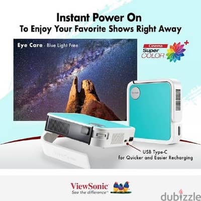 ViewSonic M1 mini Plus Smart LED Pocket Cinema Projector