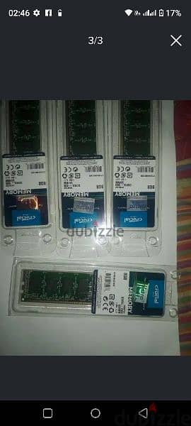 رامات كروشال 8 جيجا ddr3 1600 جديدة ضمان سنة كروشال 2