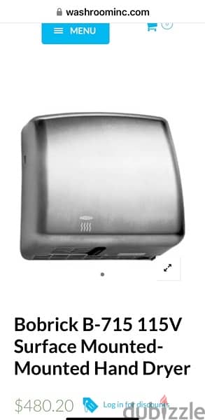 Bobrick hand dryers B-7128 /B~7188 /B-778/B-3725&other items مجفف ايدى