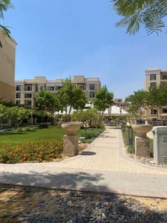 Apartment for sale, with a great view in  a special location + Garden, in Sarai City Compound, a very distinctive division in front of Cairo airport