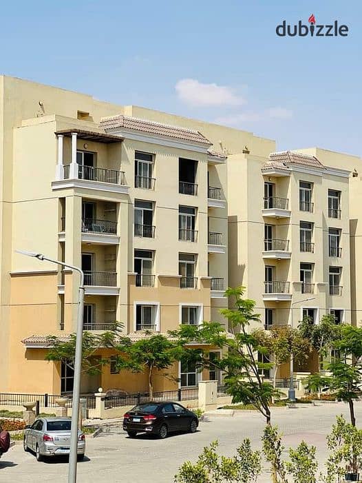 شقة للبيع 132م مفتوحة على لاند سكيب فى كمبوند سراي بخصم 38% فى القاهرة  الجديدة sarai new cairo 0